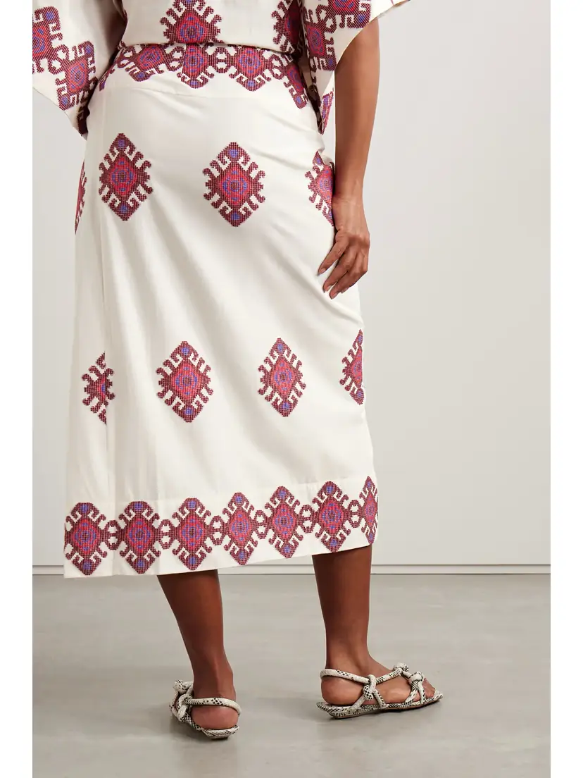 Johanna Ortiz + Net Sustain Beauty Abounds Embroidered Cotton Midi Wrap Skirt | Thumbnail 3 Johanna Ortiz + Net Sustain Beauty Abounds Embroidered Cotton Midi Wrap Skirt | Thumbnail 3