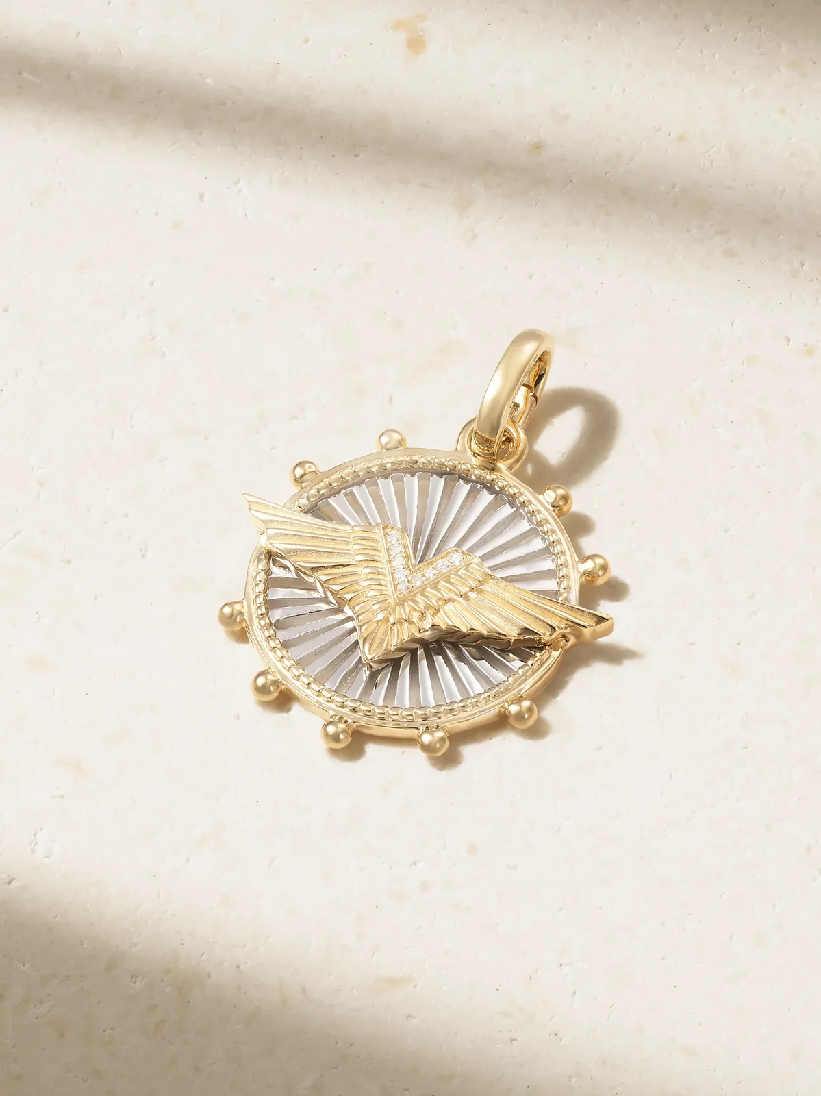 Passion Medium 18-karat Yellow And White Gold Diamond Pendant Passion Medium 18-karat Yellow And White Gold Diamond Pendant