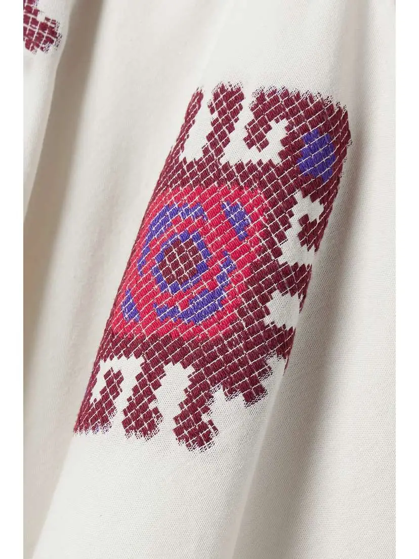 Johanna Ortiz + Net Sustain Bushveld Tie-detailed Embroidered Cotton Poncho | Thumbnail 4 Johanna Ortiz + Net Sustain Bushveld Tie-detailed Embroidered Cotton Poncho | Thumbnail 4