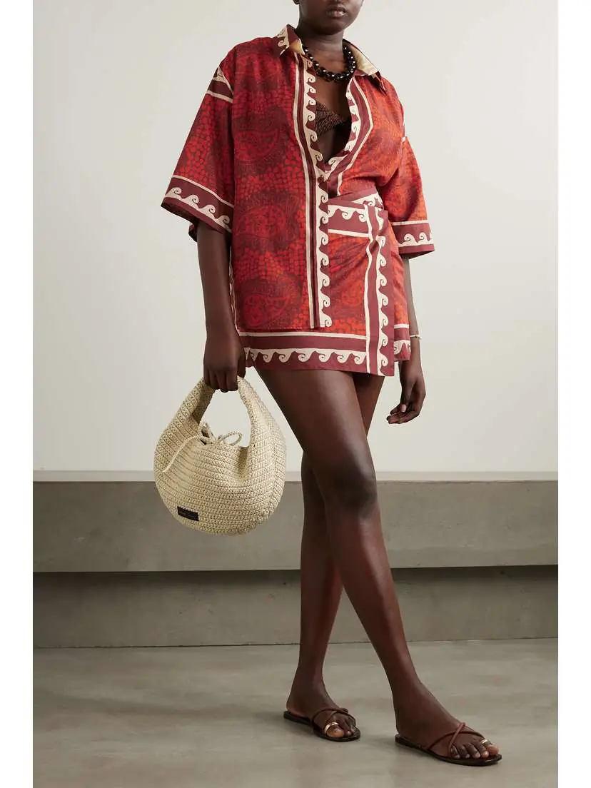 Johanna Ortiz + Net Sustain Hunting Roots Printed Cotton-voile Mini Wrap Skirt | Thumbnail 2 Johanna Ortiz + Net Sustain Hunting Roots Printed Cotton-voile Mini Wrap Skirt | Thumbnail 2