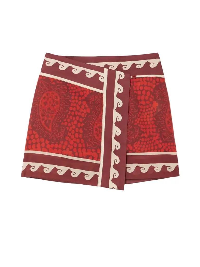 + Net Sustain Hunting Roots Printed Cotton-voile Mini Wrap Skirt