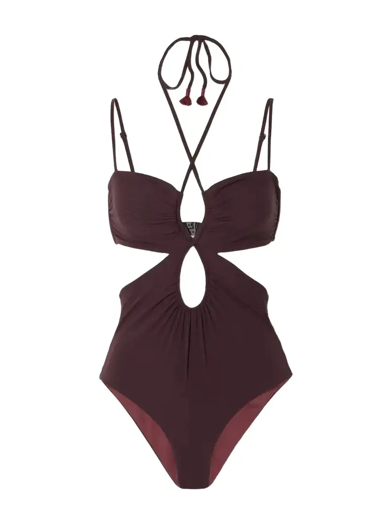 + Net Sustain Thorny Tasseled Cutout Ribbed Swimsuit - x large