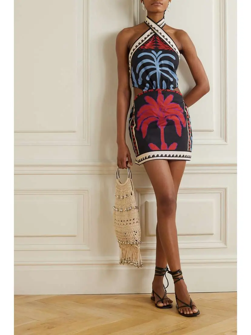 Johanna Ortiz + Net Sustain Awash Mystery Cutout Printed Cotton-voile Halterneck Mini Dress | Thumbnail 2 Johanna Ortiz + Net Sustain Awash Mystery Cutout Printed Cotton-voile Halterneck Mini Dress | Thumbnail 2