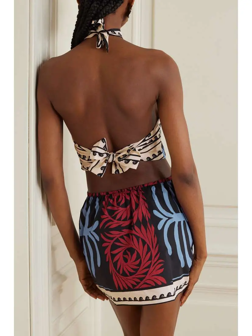 Johanna Ortiz + Net Sustain Awash Mystery Cutout Printed Cotton-voile Halterneck Mini Dress | Thumbnail 3 Johanna Ortiz + Net Sustain Awash Mystery Cutout Printed Cotton-voile Halterneck Mini Dress | Thumbnail 3