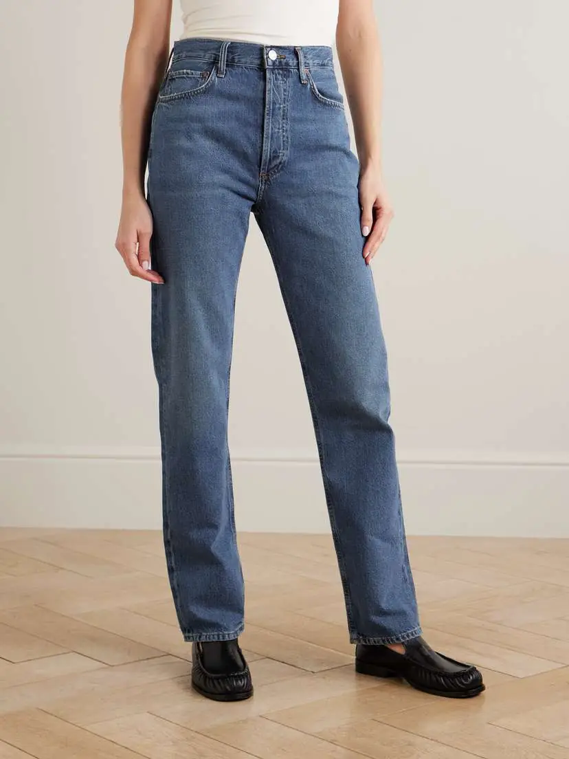 AGOLDE 90's Pinch Waist Long Organic High-rise Straight-leg Jeans | Thumbnail 3