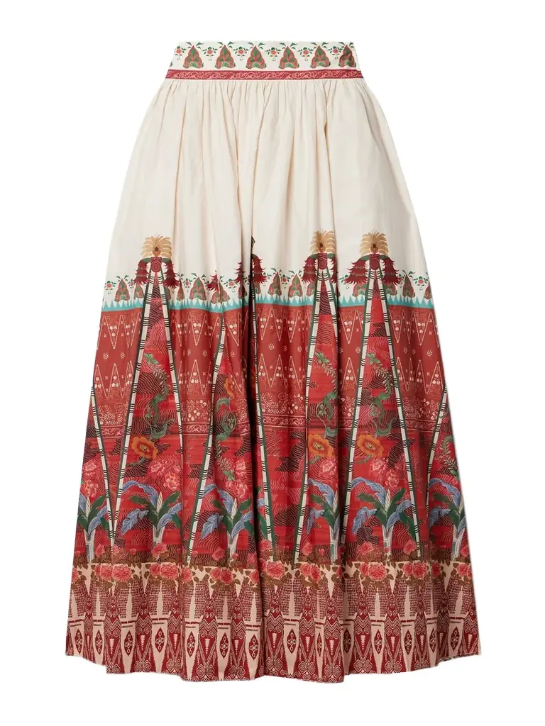 + Net Sustain Ombretta Pleated Printed Cotton Maxi Skirt - IT38