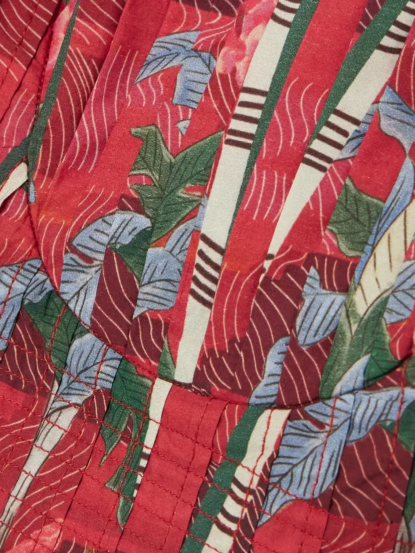 Emporio Sirenuse + Net Sustain Dalia Pleated Printed Cotton Bustier Top | Thumbnail 4 Emporio Sirenuse + Net Sustain Dalia Pleated Printed Cotton Bustier Top | Thumbnail 4