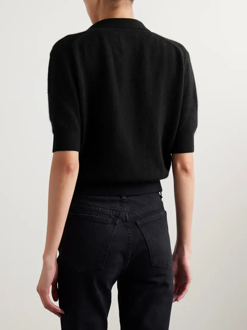 Khaite Shrunken Jo Cashmere-blend Polo Shirt | Thumbnail 3 Khaite Shrunken Jo Cashmere-blend Polo Shirt | Thumbnail 3