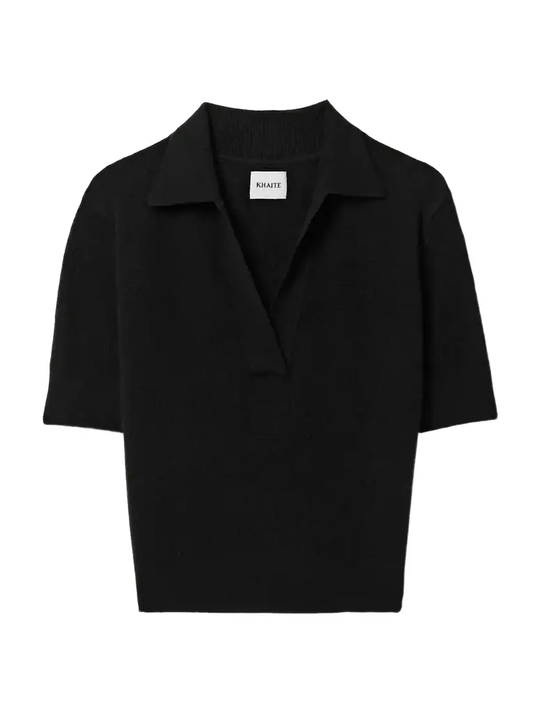 Khaite Shrunken Jo Cashmere-blend Polo Shirt | Thumbnail 1 Khaite Shrunken Jo Cashmere-blend Polo Shirt | Thumbnail 1