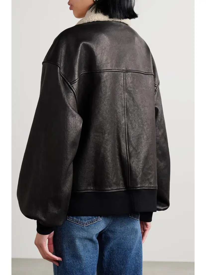 Khaite Shellar Shearling-trimmed Leather Jacket | Thumbnail 4 Khaite Shellar Shearling-trimmed Leather Jacket | Thumbnail 4