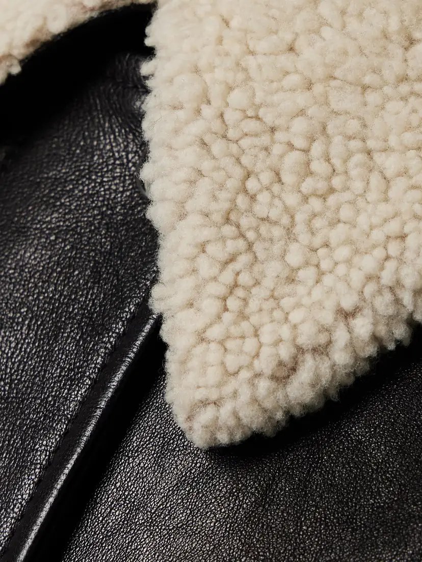 Khaite Shellar Shearling-trimmed Leather Jacket | Thumbnail 5 Khaite Shellar Shearling-trimmed Leather Jacket | Thumbnail 5