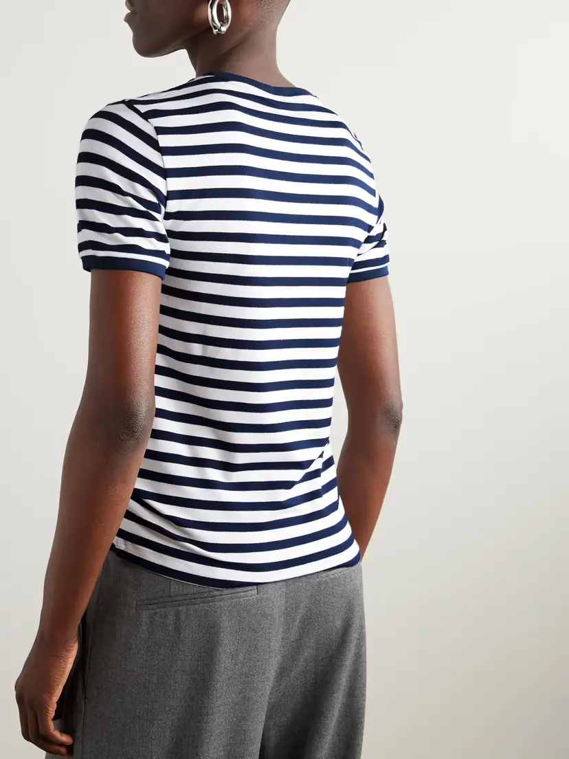 Loewe Anagram Embroidered Striped Jersey T-shirt - x large | Thumbnail 4