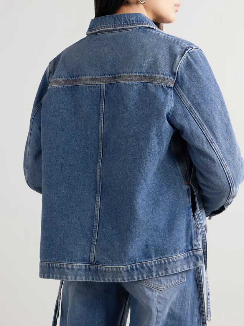 Loewe Leather-trimmed Denim Jacket | Thumbnail 3 Loewe Leather-trimmed Denim Jacket | Thumbnail 3