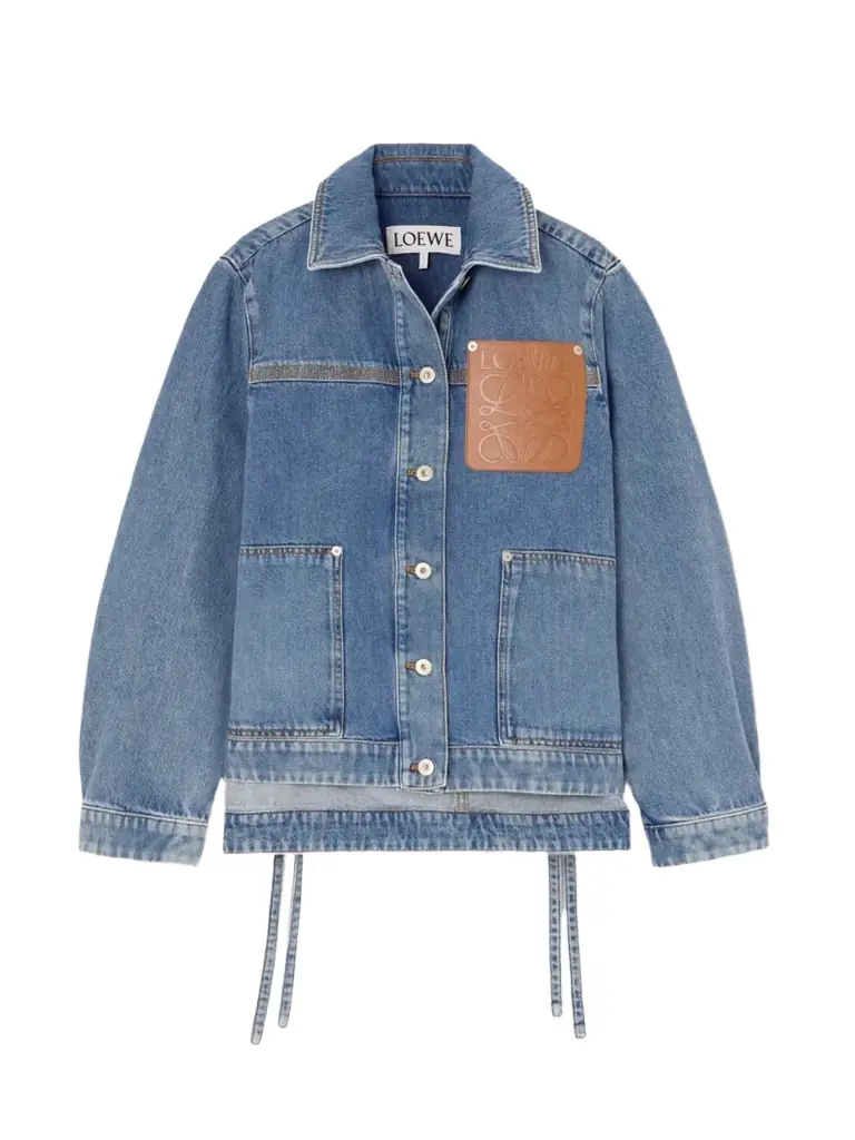 Loewe Leather-trimmed Denim Jacket | Image 1 Loewe Leather-trimmed Denim Jacket | Image 1