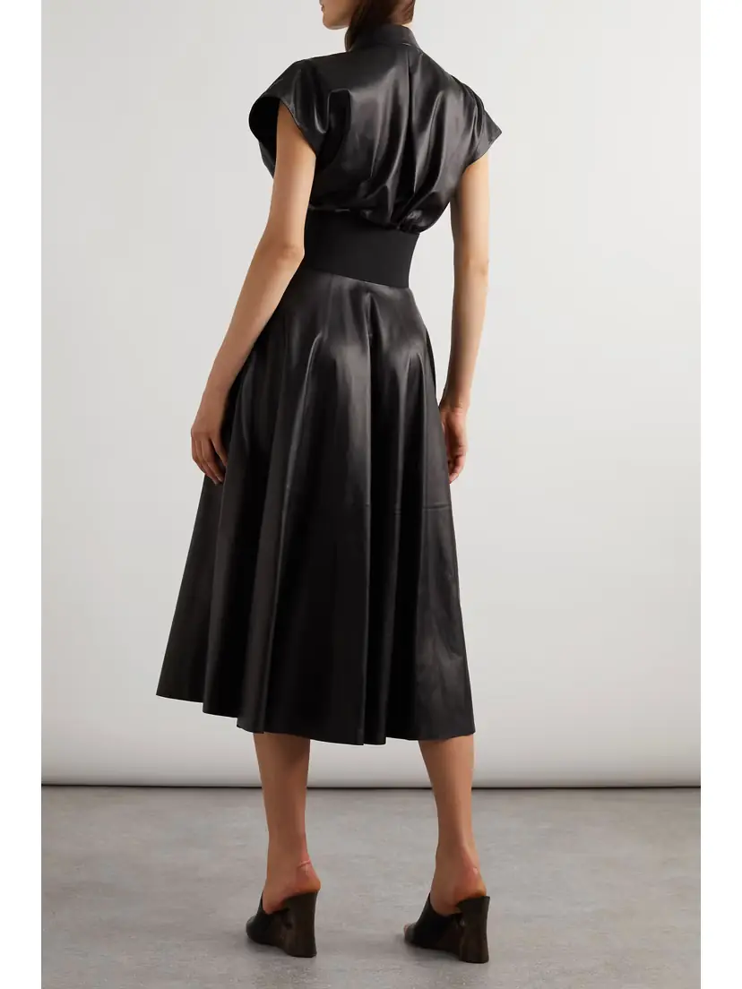 Alaïa Archetypes Belted Leather Midi Dress | Thumbnail 3 Alaïa Archetypes Belted Leather Midi Dress | Thumbnail 3