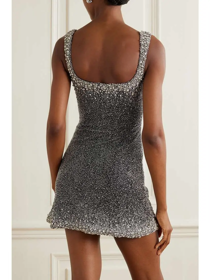 Clio Peppiatt Embellished Stretch-mesh Mini Dress | Thumbnail 3 Clio Peppiatt Embellished Stretch-mesh Mini Dress | Thumbnail 3