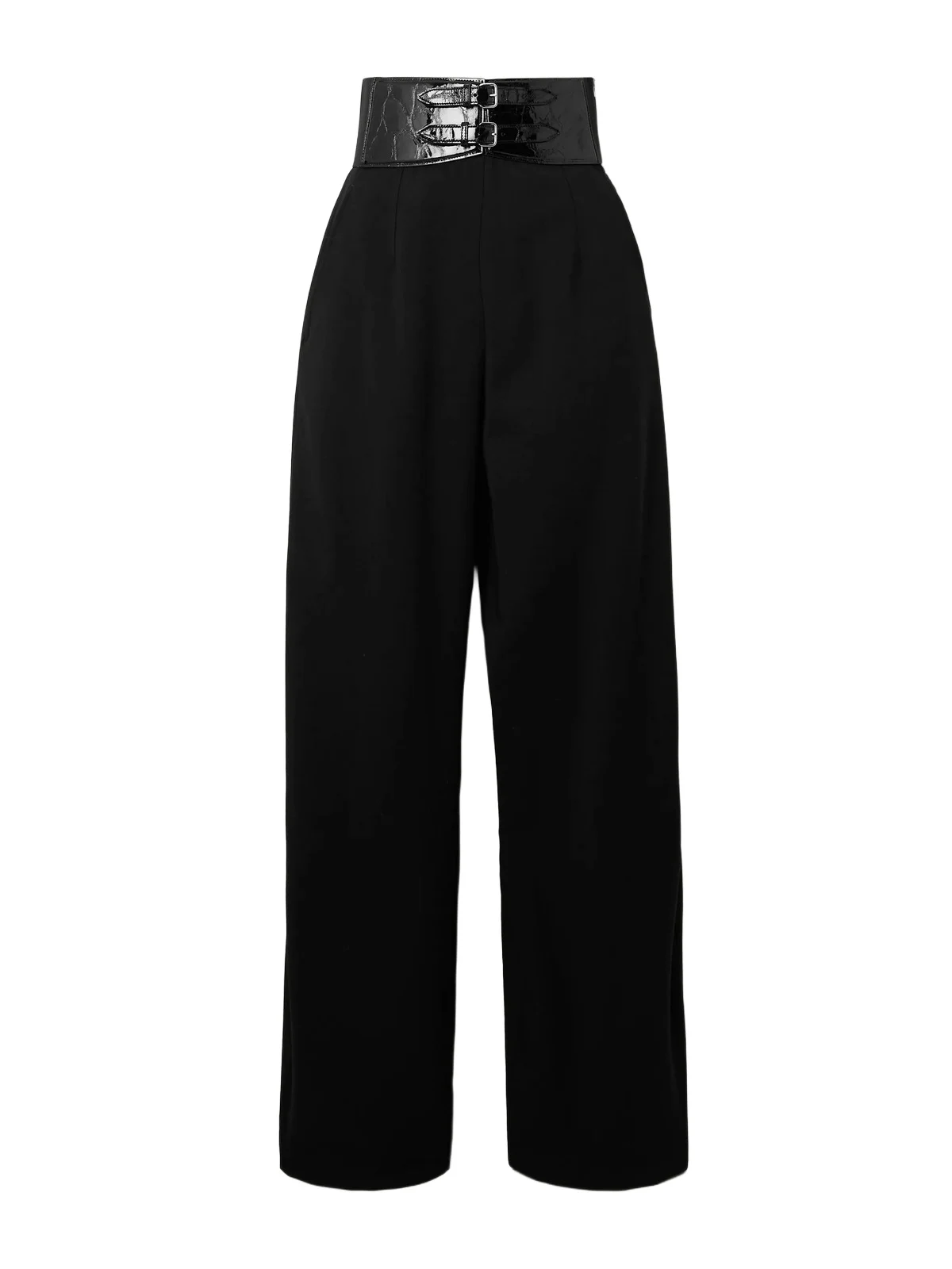 ALAÏA Archetypes Belted Wool-blend Gabardine Wide-leg Pants