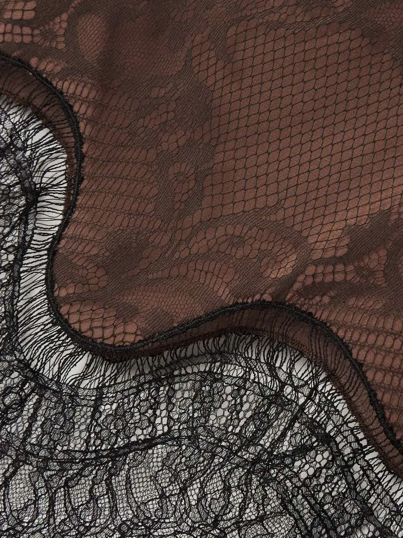 Tom Ford Satin And Scalloped Lace Skirt | Thumbnail 4 Tom Ford Satin And Scalloped Lace Skirt | Thumbnail 4