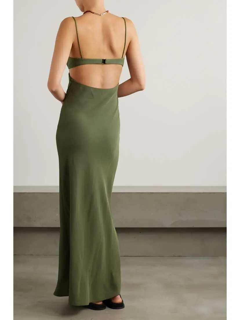 St. Agni + Net Sustain Resort Cutout Twill Maxi Dress - x large | Thumbnail 3
