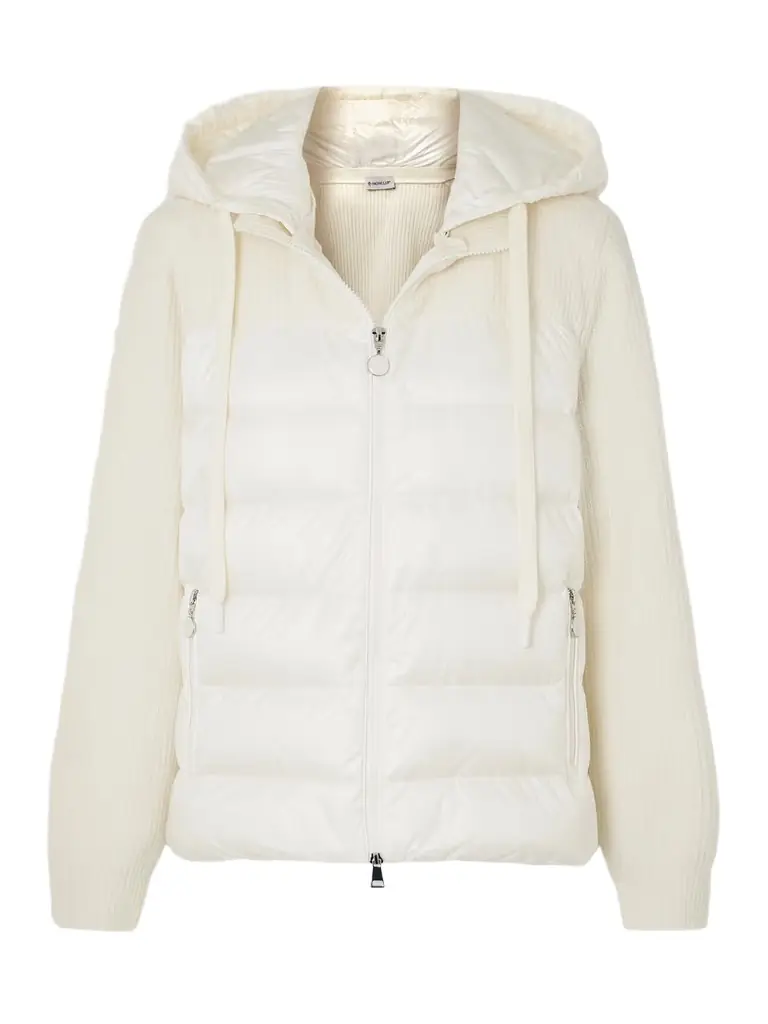 Moncler Ribbed Quilted Hooded Wool-trimmed Shell Down Jacket | Image 1 Moncler Ribbed Quilted Hooded Wool-trimmed Shell Down Jacket | Image 1