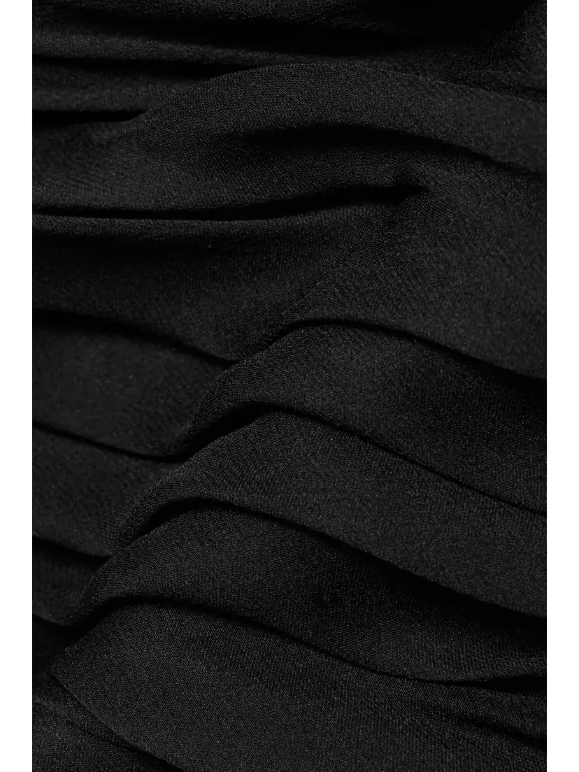 Carolina Herrera Strapless Ruched Silk-crepe Midi Dress | Thumbnail 4 Carolina Herrera Strapless Ruched Silk-crepe Midi Dress | Thumbnail 4