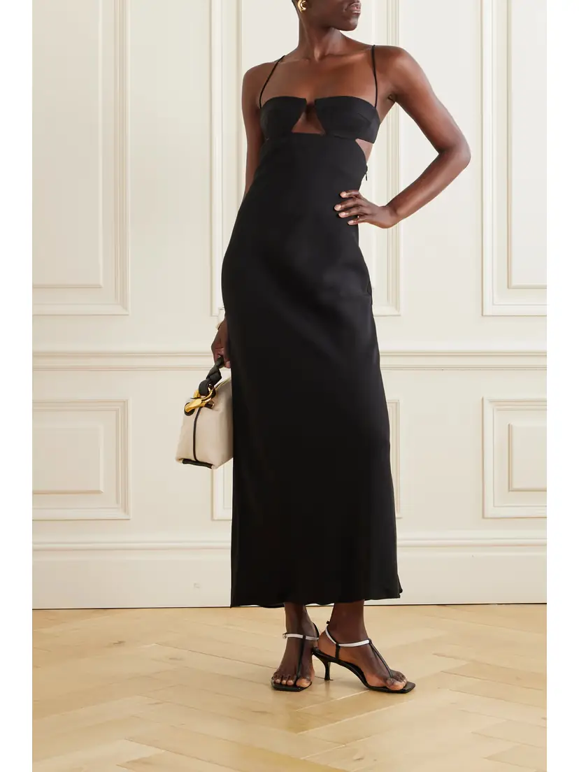 St. Agni + Net Sustain Resort Cutout Twill Maxi Dress - x large | Thumbnail 2