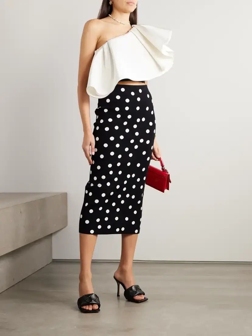 Carolina Herrera Cropped One-shoulder Ruffled Silk-faille Top | Thumbnail 2