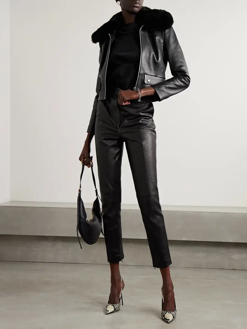 Magda Butrym Faux Fur-trimmed Leather Jacket | Thumbnail 2