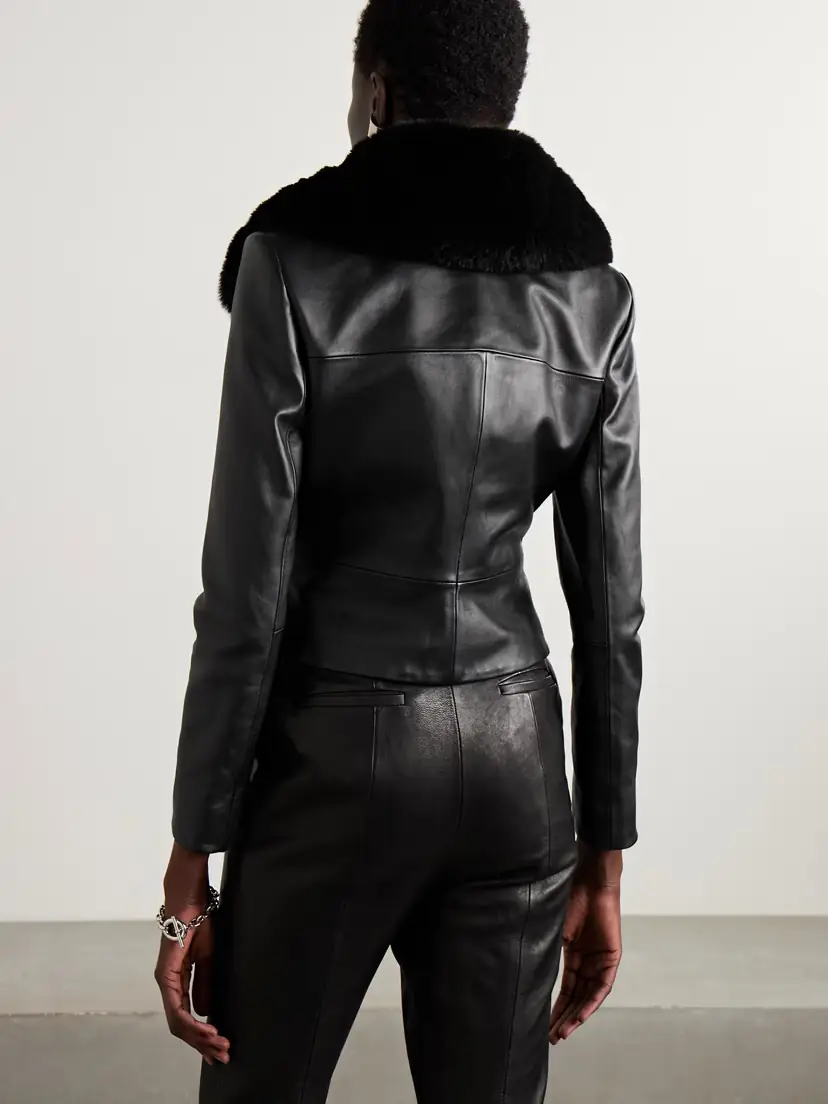 Magda Butrym Faux Fur-trimmed Leather Jacket | Thumbnail 4
