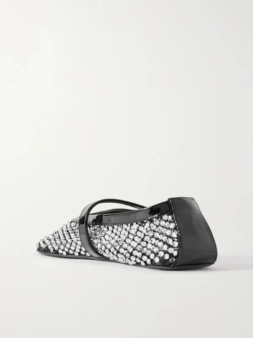 Alaïa Crystal-embellished Patent Leather-trimmed Mesh Ballet Flats | Thumbnail 3 Alaïa Crystal-embellished Patent Leather-trimmed Mesh Ballet Flats | Thumbnail 3
