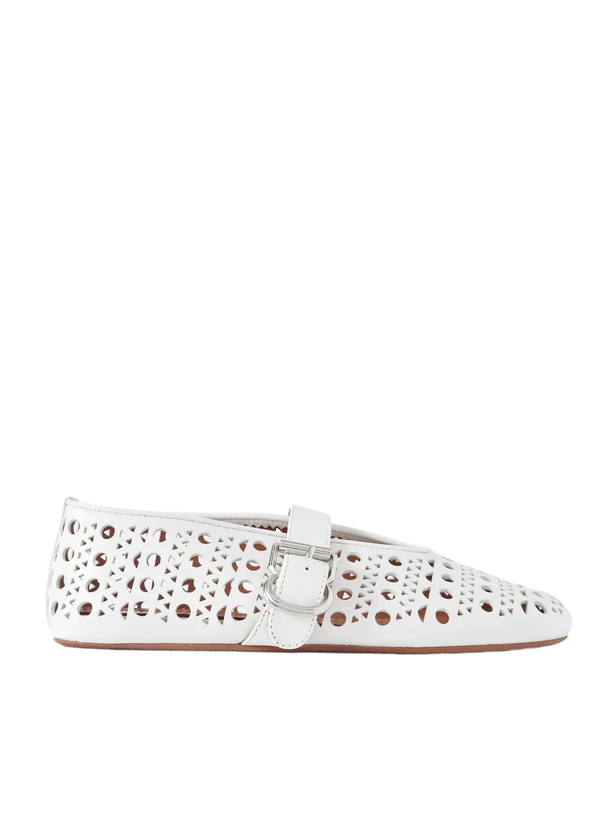 Perforated Leather Ballet Flats