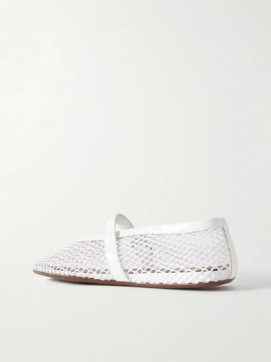 Alaïa Patent Leather-trimmed Mesh Ballet Flats | Thumbnail 3