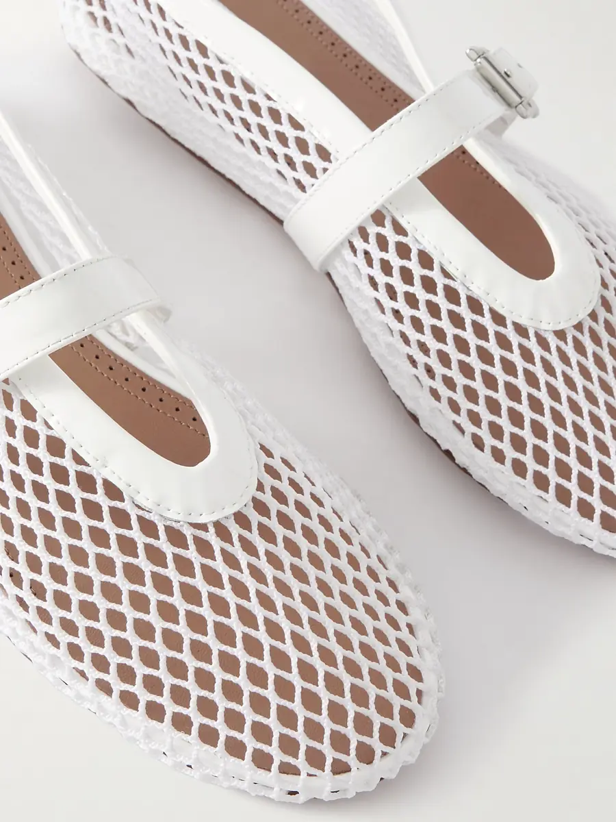 Alaïa Patent Leather-trimmed Mesh Ballet Flats | Thumbnail 4