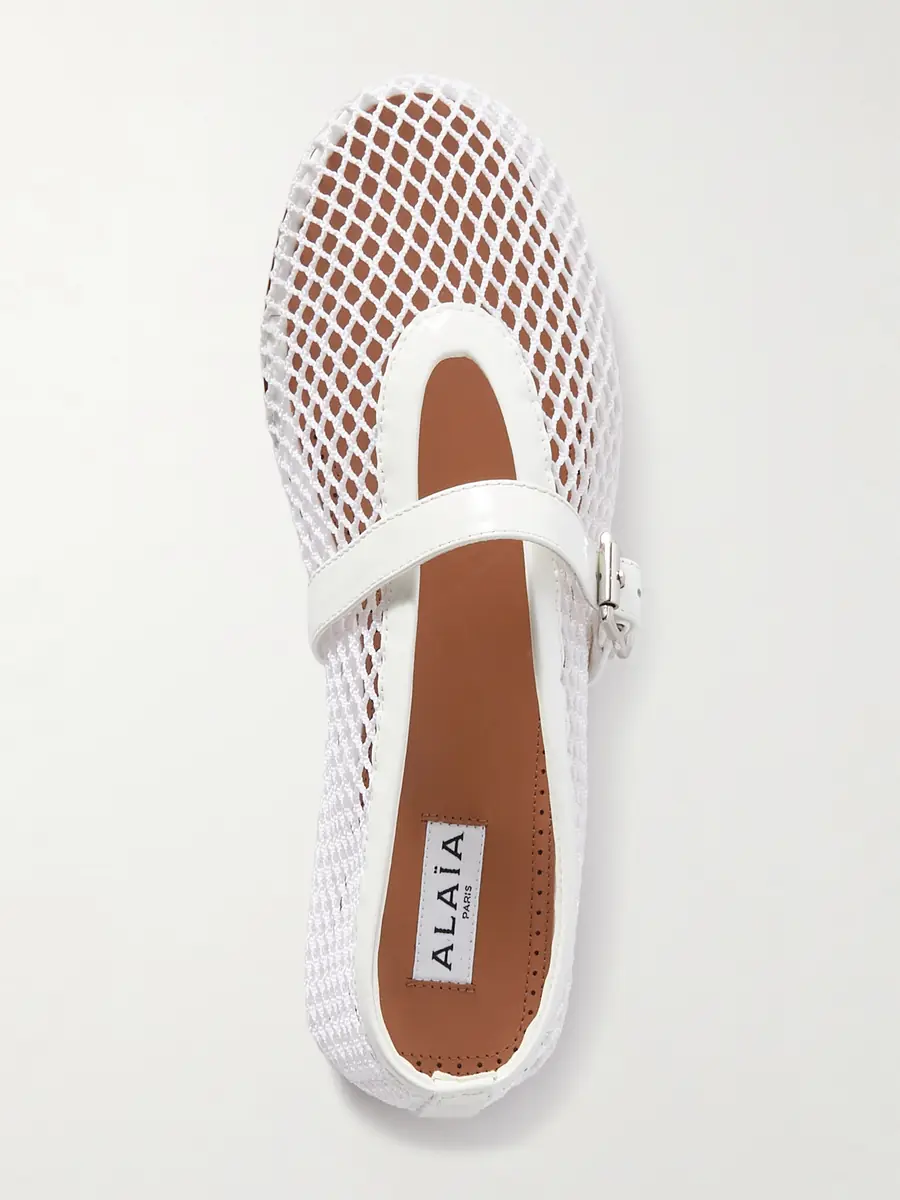 Alaïa Patent Leather-trimmed Mesh Ballet Flats | Thumbnail 5