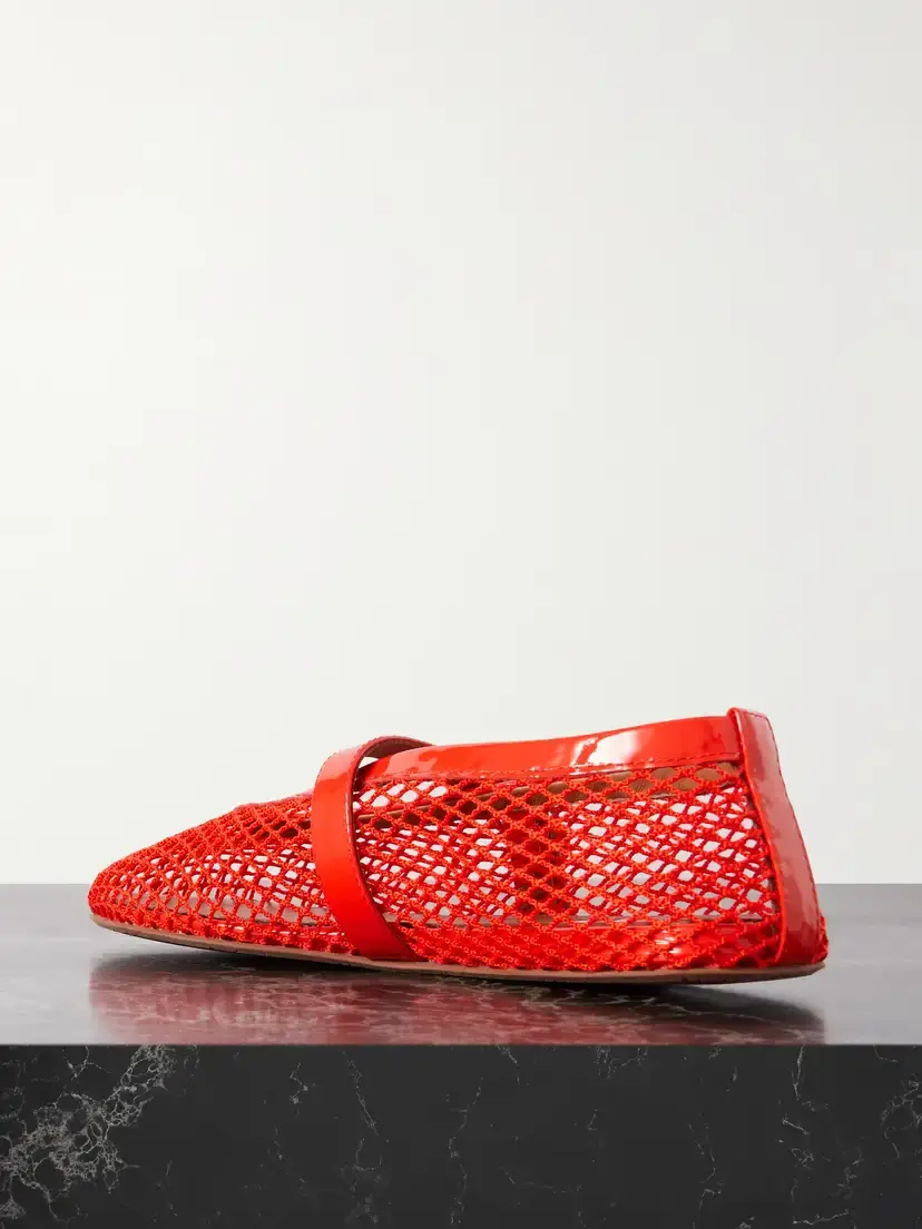 Alaïa Patent Leather-trimmed Mesh Ballet Flats | Thumbnail 3