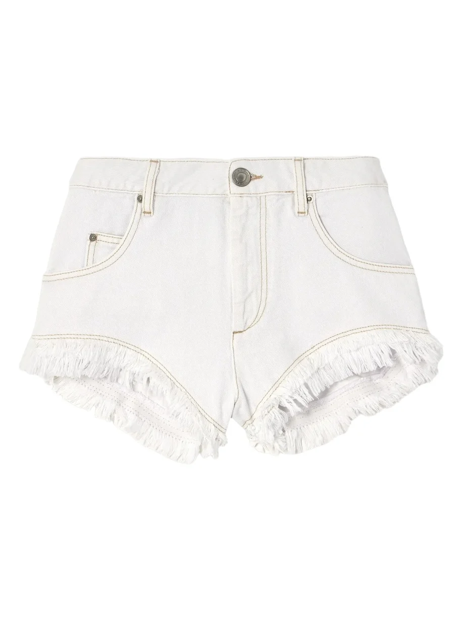 Eneidao Fringed Denim Shorts Eneidao Fringed Denim Shorts
