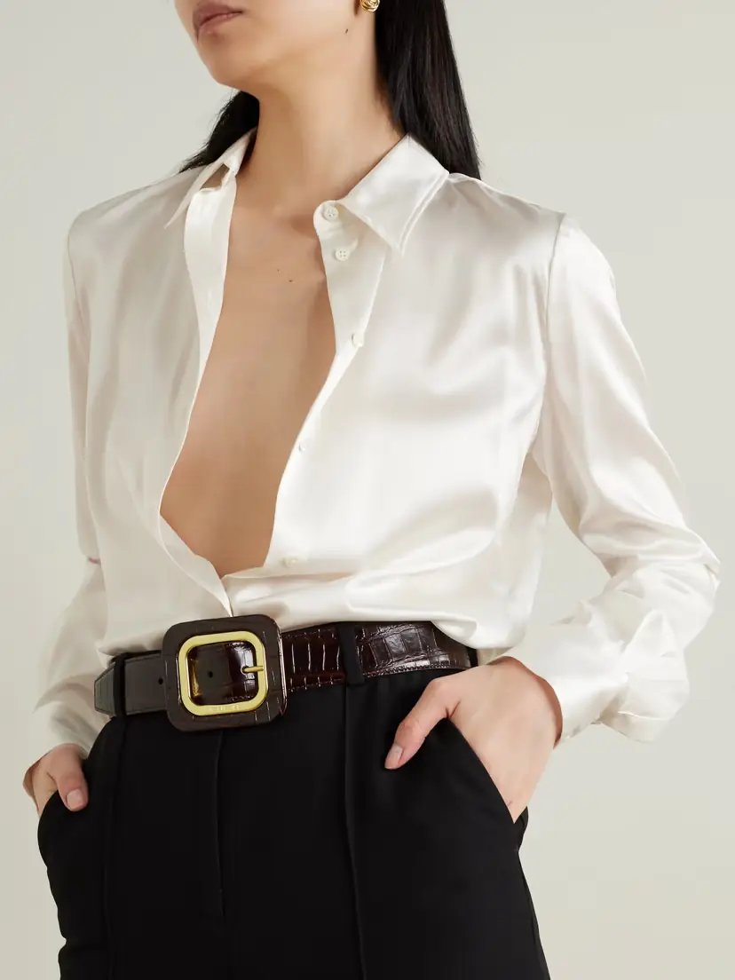 Tom Ford Frame Croc-effect Glossed-leather Waist Belt | Thumbnail 2