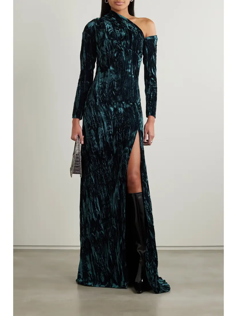16Arlington Alder One-shoulder Crushed-velvet Gown | Thumbnail 2 16Arlington Alder One-shoulder Crushed-velvet Gown | Thumbnail 2