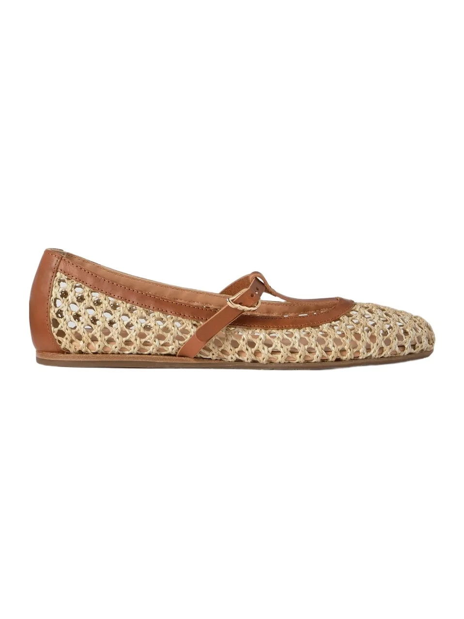 Aerati Leather-trimmed Woven Raffia Ballet Flats Aerati Leather-trimmed Woven Raffia Ballet Flats