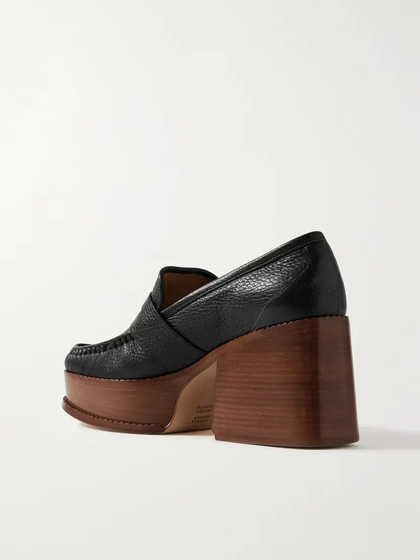 Gabriela Hearst Augusta Textured-leather Platform Loafers | Thumbnail 3 Gabriela Hearst Augusta Textured-leather Platform Loafers | Thumbnail 3