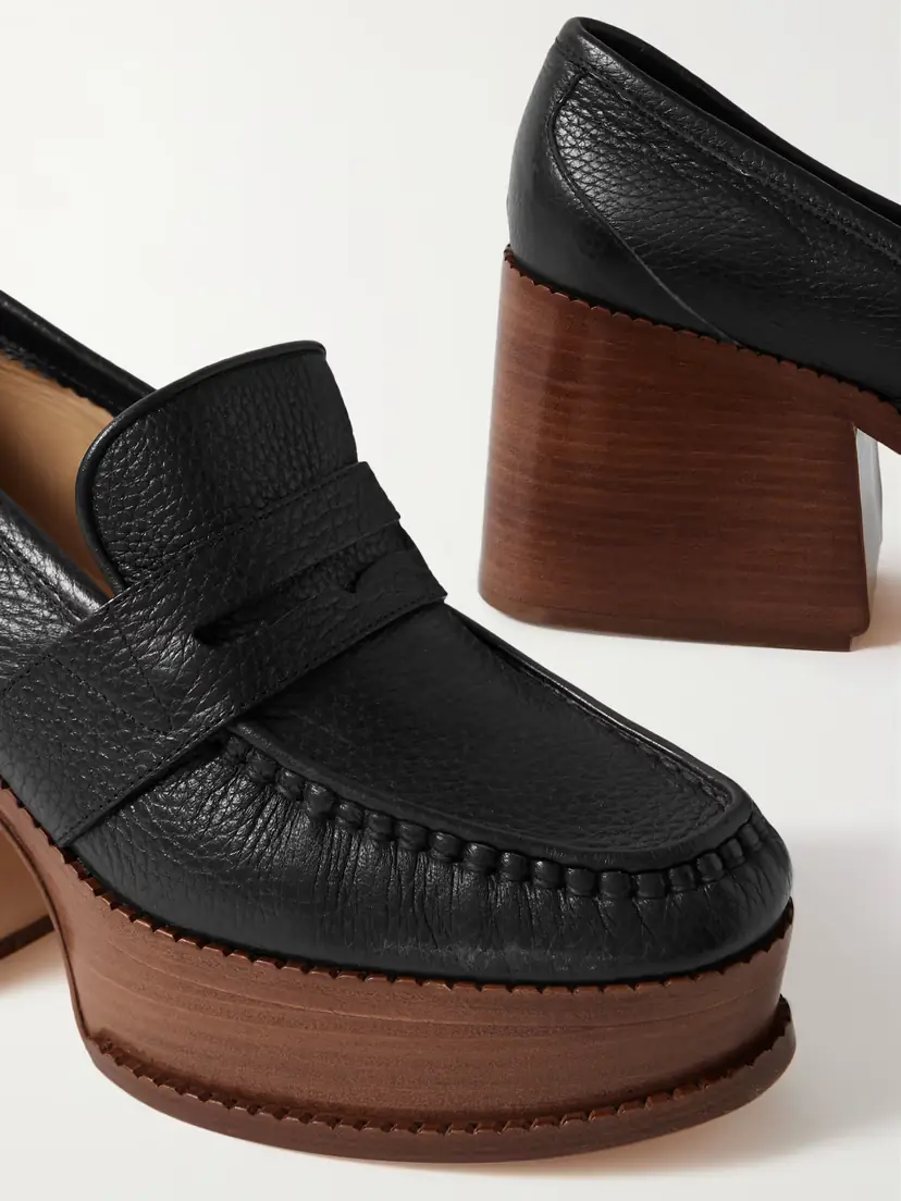 Gabriela Hearst Augusta Textured-leather Platform Loafers | Thumbnail 4 Gabriela Hearst Augusta Textured-leather Platform Loafers | Thumbnail 4