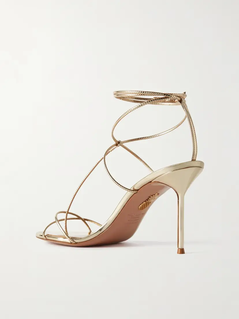 Aquazzura Roman Romance Metallic Leather Sandals | Thumbnail 3 Aquazzura Roman Romance Metallic Leather Sandals | Thumbnail 3