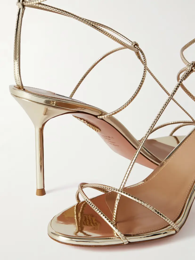 Aquazzura Roman Romance Metallic Leather Sandals | Thumbnail 4 Aquazzura Roman Romance Metallic Leather Sandals | Thumbnail 4