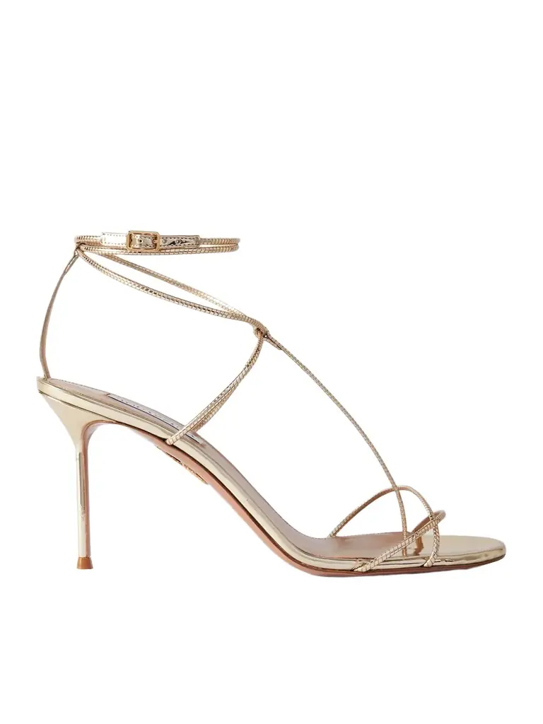 Aquazzura Roman Romance Metallic Leather Sandals | Thumbnail 1 Aquazzura Roman Romance Metallic Leather Sandals | Thumbnail 1