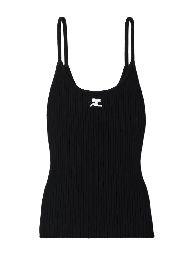 Courrèges Reedition Appliquéd Ribbed-knit Tank | Image 1 Courrèges Reedition Appliquéd Ribbed-knit Tank | Image 1