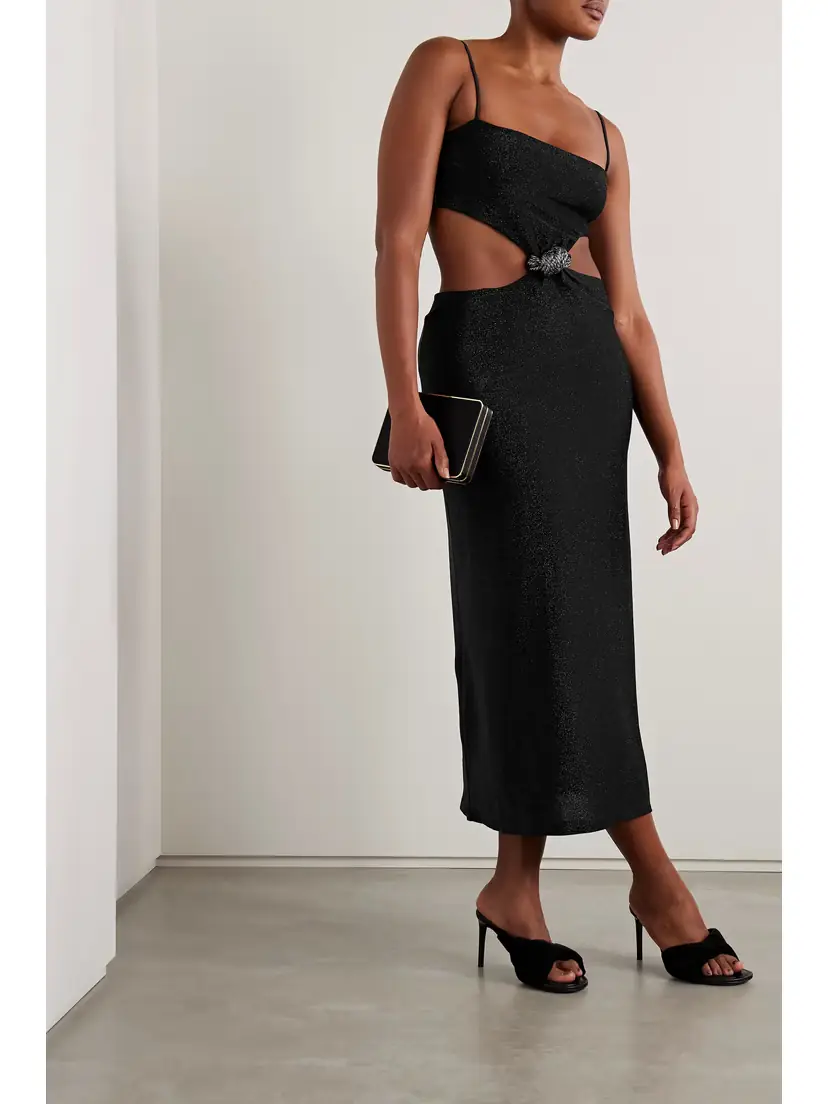 Johanna Ortiz + Net Sustain Sueño Costero Cutout Embellished Metallic Stretch-jersey Midi Dress | Thumbnail 2