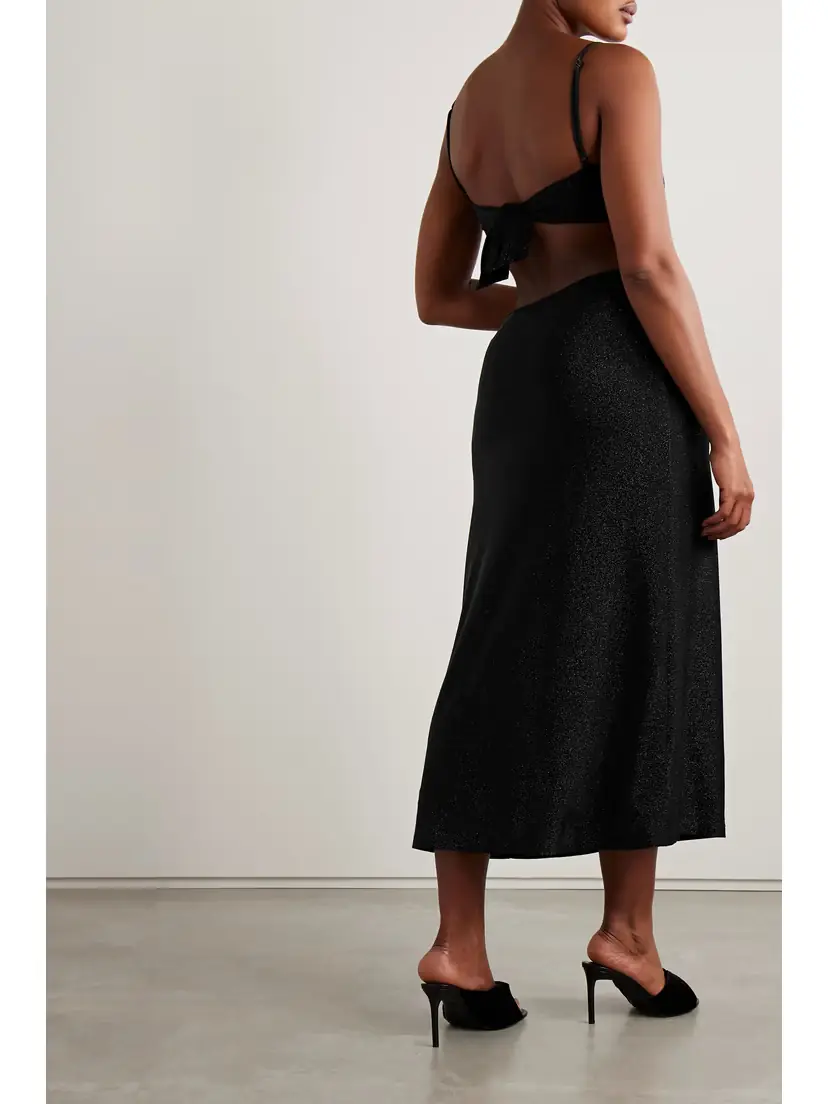 Johanna Ortiz + Net Sustain Sueño Costero Cutout Embellished Metallic Stretch-jersey Midi Dress | Thumbnail 3
