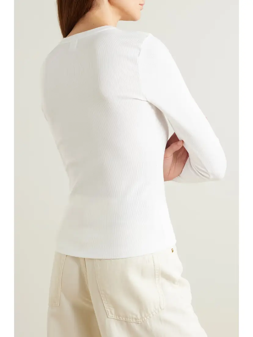 LESET Kelly Ribbed Stretch-cotton Jersey Top | Thumbnail 3 LESET Kelly Ribbed Stretch-cotton Jersey Top | Thumbnail 3