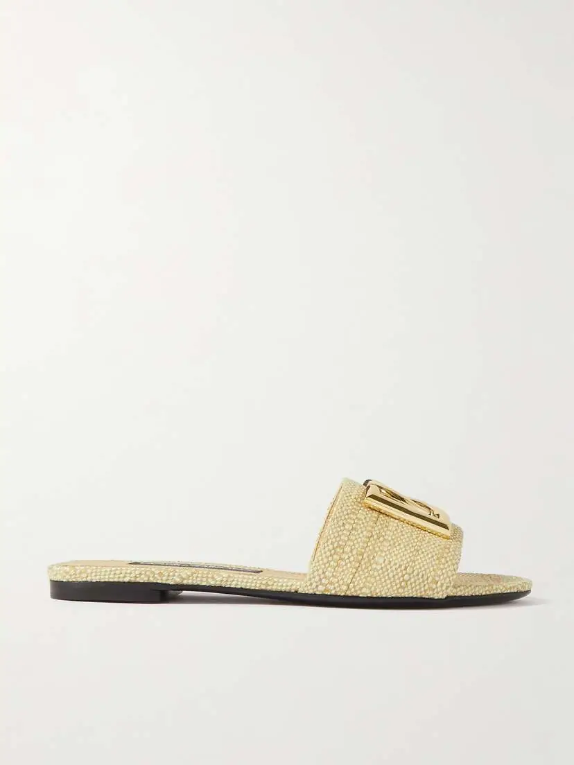 Dolce & Gabbana Bianca Logo-embellished Raffia Slides | Thumbnail 5 Dolce & Gabbana Bianca Logo-embellished Raffia Slides | Thumbnail 5