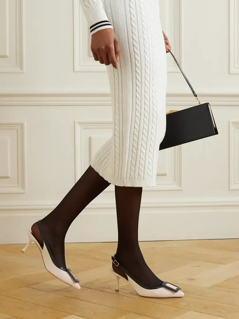 Roger Vivier Viv In The City 65 Two-tone Leather Point-toe Slingback Pumps | Thumbnail 2 Roger Vivier Viv In The City 65 Two-tone Leather Point-toe Slingback Pumps | Thumbnail 2